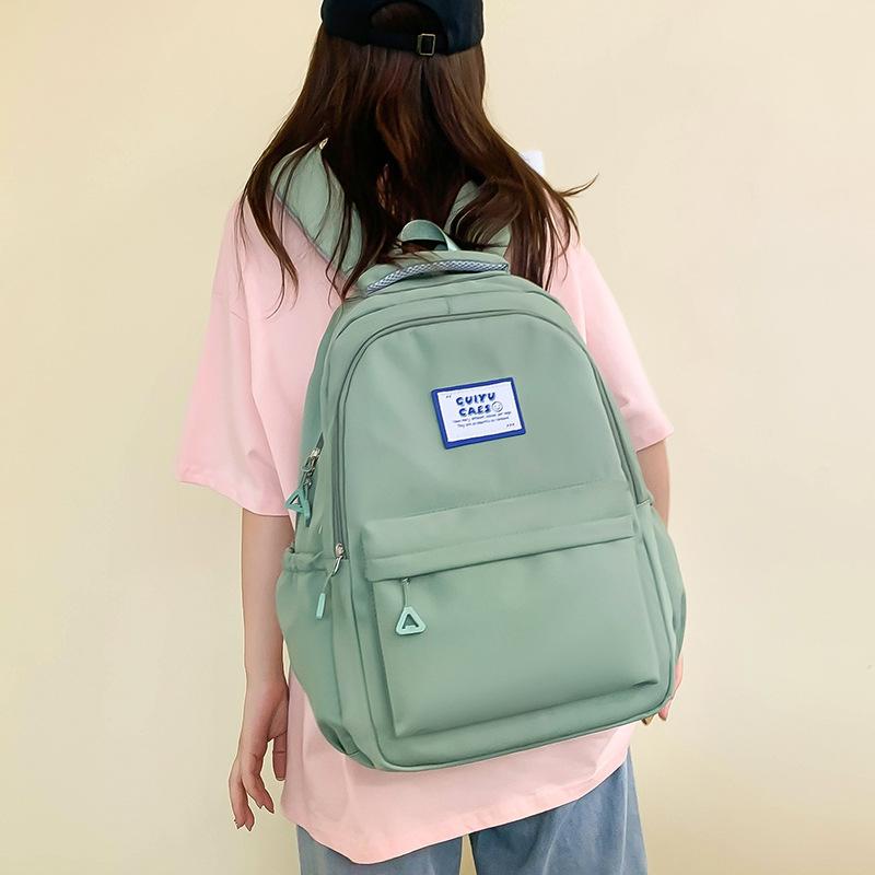 Student Schoolbag for Female Junior High School Students New Style Nylon Material Female College Student Teenager Male Backpack