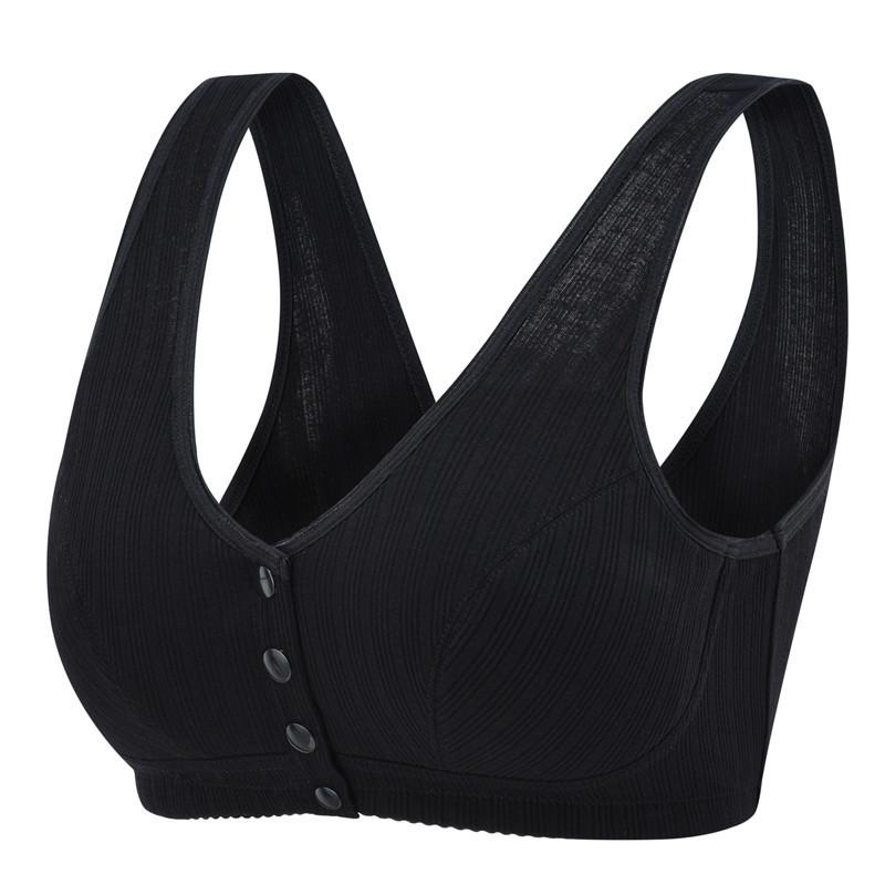 Wireless Front Buckle Yoga Sleep Bra for Middle-Aged and Elderly Women 80B