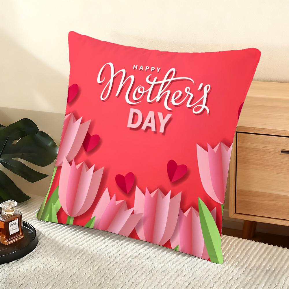 Mother'S Day Cushion Cover Soft Short Plush Pillow Cover Smooth Cozy Texture Aesthetic Cushion Case Home Decor