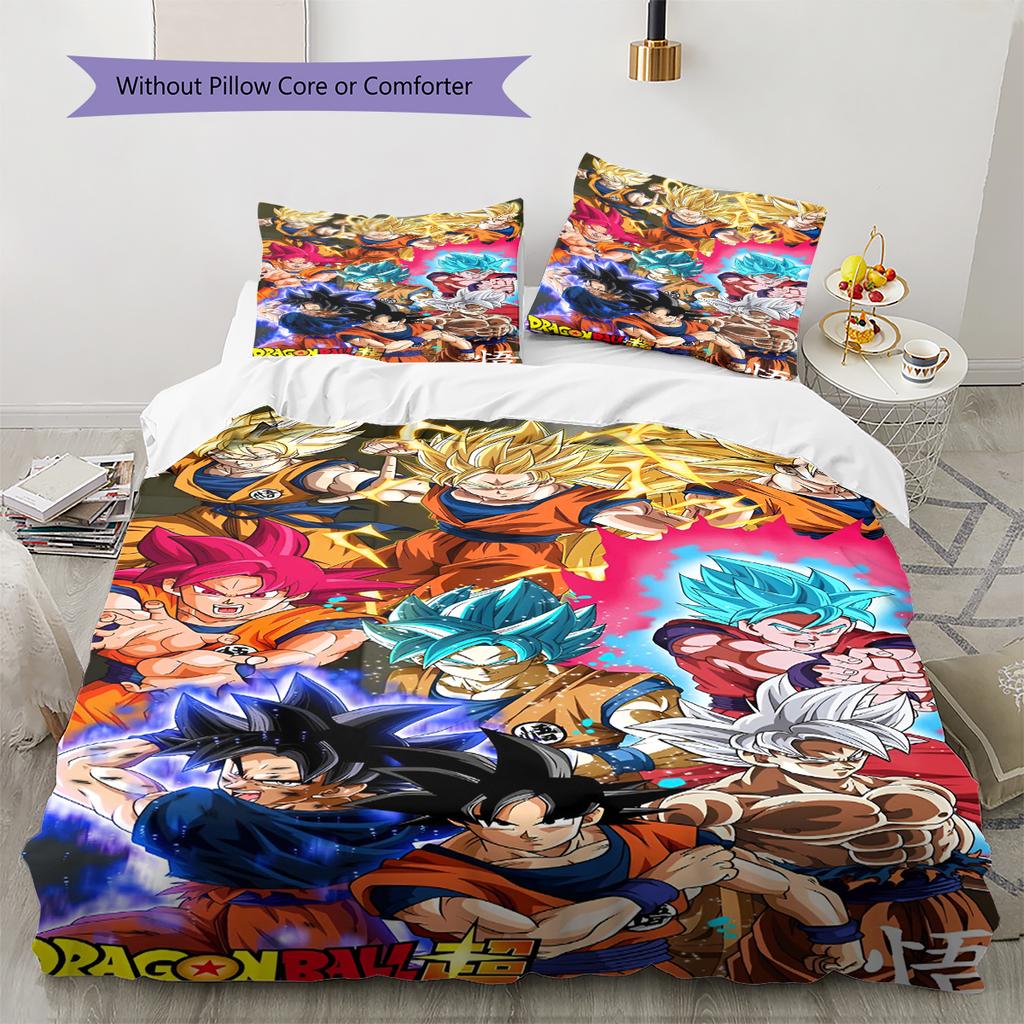 Set cu cuvertură și fețe de pernă cu model de desene animate Decorare casă Cadou de ziua de naștere (1 * husă de pilotă + 2 * fețe de pernă, fără miez)