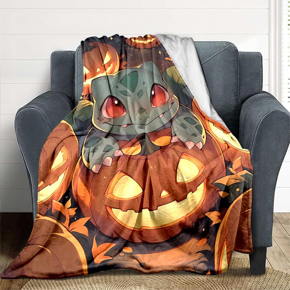 1pc Halloween, Pokémon Blanket Soft All Season Throw with Vibrant Design, Perfect for Home, Travel, and Gifts, Ideal for Naps and Camping