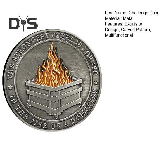 1/2/3/5/10Pcs Challenge Coin Carved Pattern Retro Silver Coin Unique Office Desk Accessory Commemorative Gift