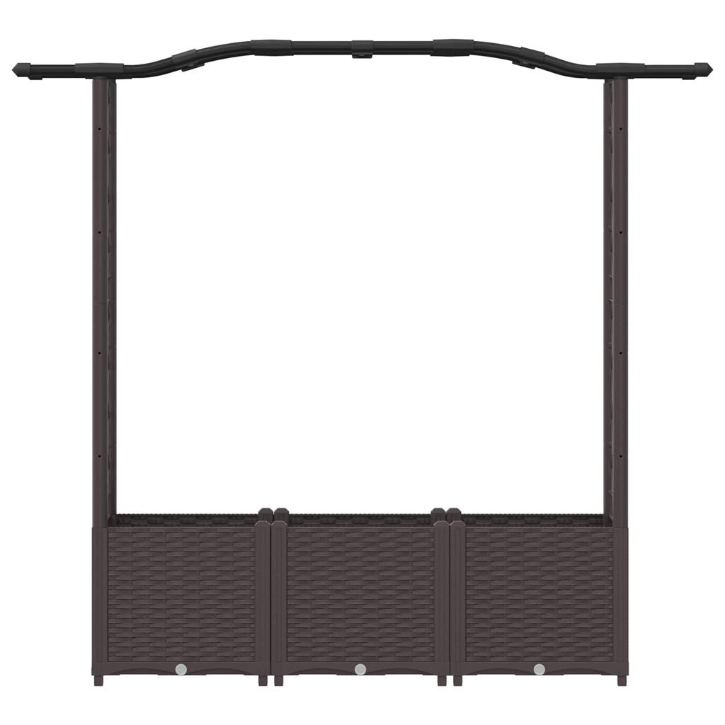 Raised Garden Bed with Trellis and Hanging Roof Brown 164 x 40 x 142 cm PP