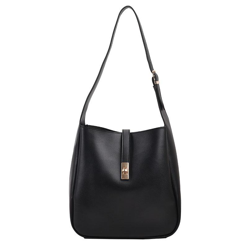 Popular bags women's large-capacity new fashion simple and versatile shoulder messenger bag autumn bucket bag