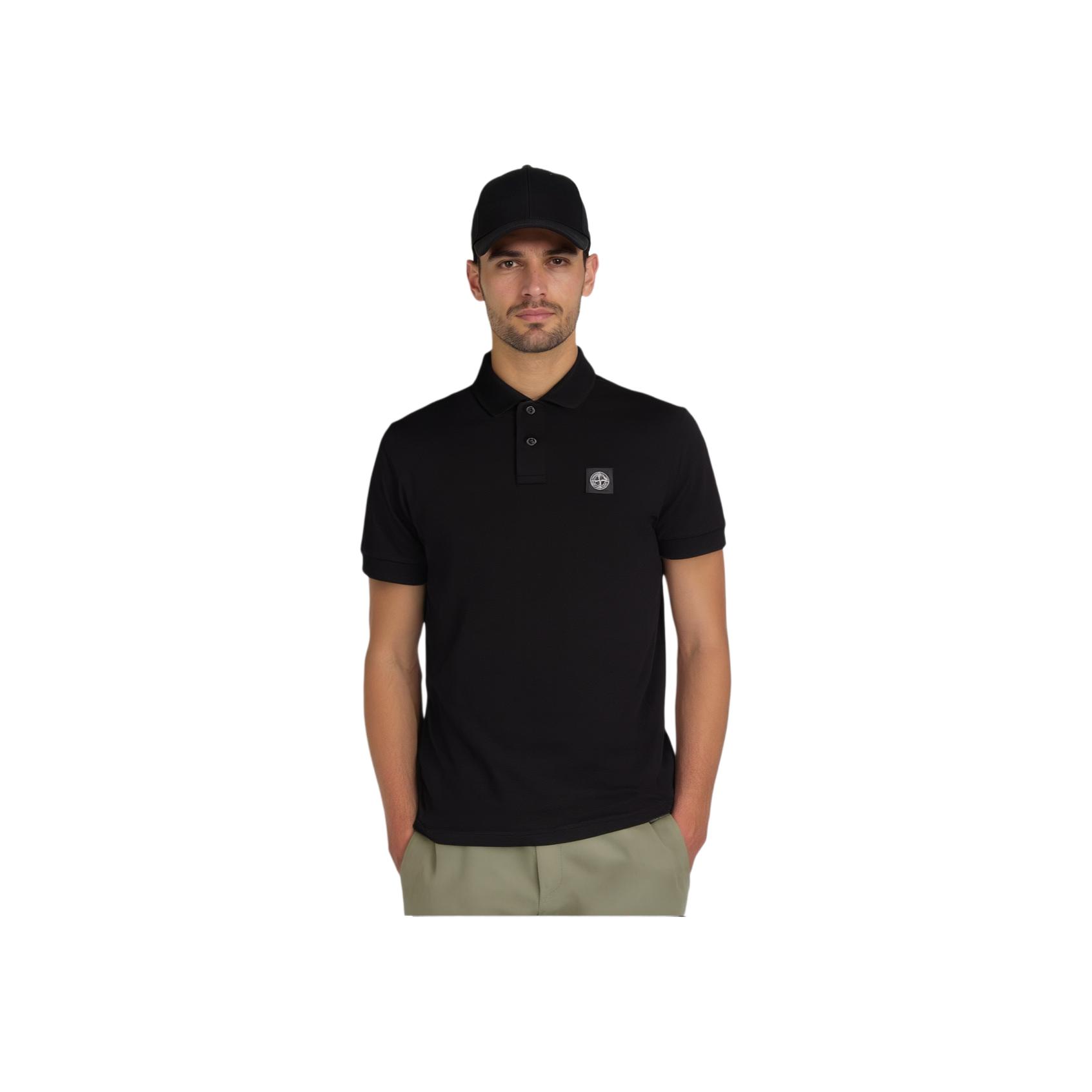 STONE ISLAND Повседневная футболка-поло с логотипом, с коротким рукавом, мужская, футболки-поло, черная, 81152SC17-A0029 S