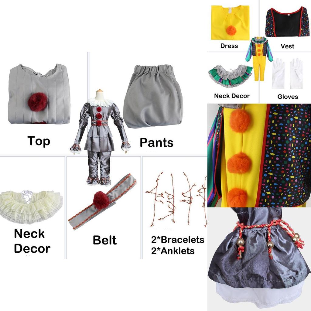Bright And Durable Pennywise Cosplay Costume For Kids Perfect For Halloween And Role Play