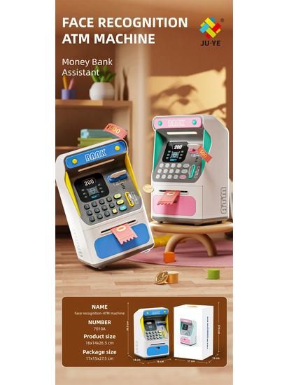 Smart ATM Money Box with Face Recognition and Password, Automatic Coin Loader - Children's Toy Safe