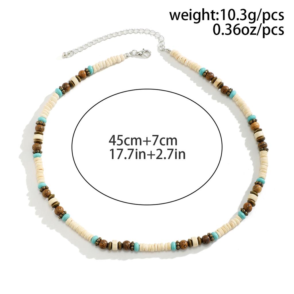 Multi Color Small Wood Beads Chains Necklace for Men Trendy Beaded Collar on Neck Accessories Short Choker 2026 Fashion Jewelry