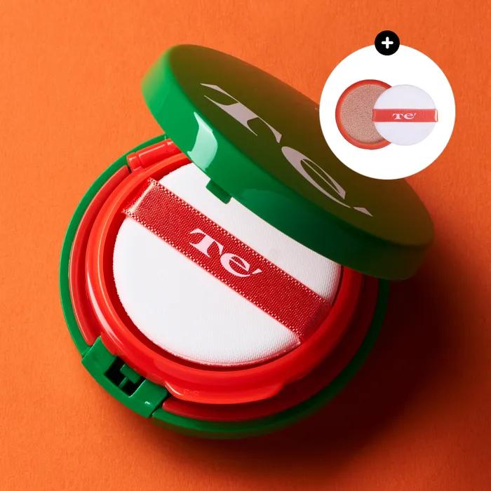 Pulcho Green 35 Refill Set_Summer Foundation-Free Tone-Up Sun Cushion Main Product + Refill