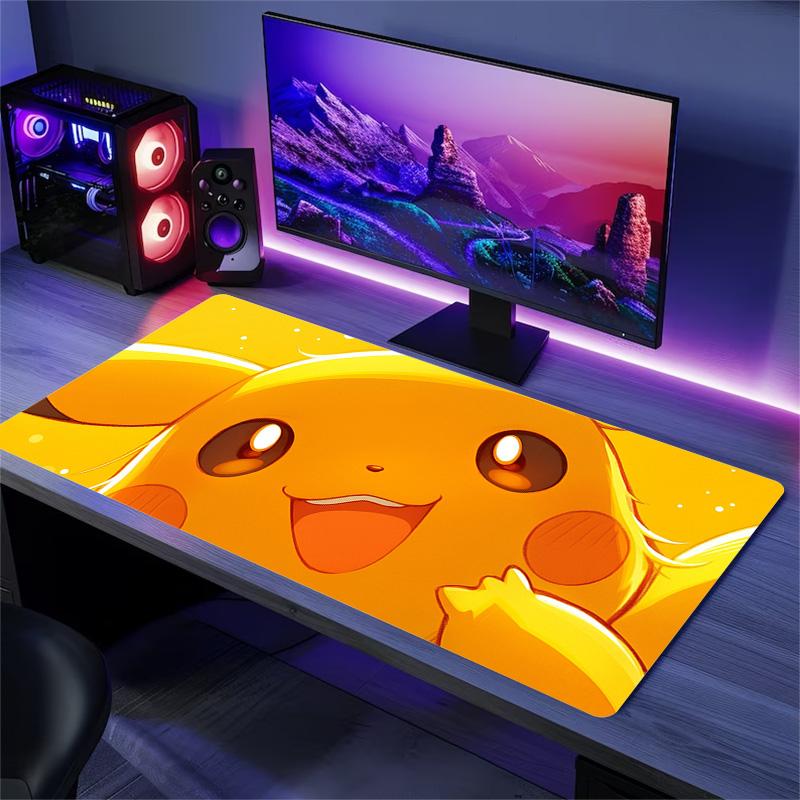 Pikachu Print Cushion Non-slip Laptop Tablet Big Mousepad XXL Mat Mini PC Playmat With Lock edge