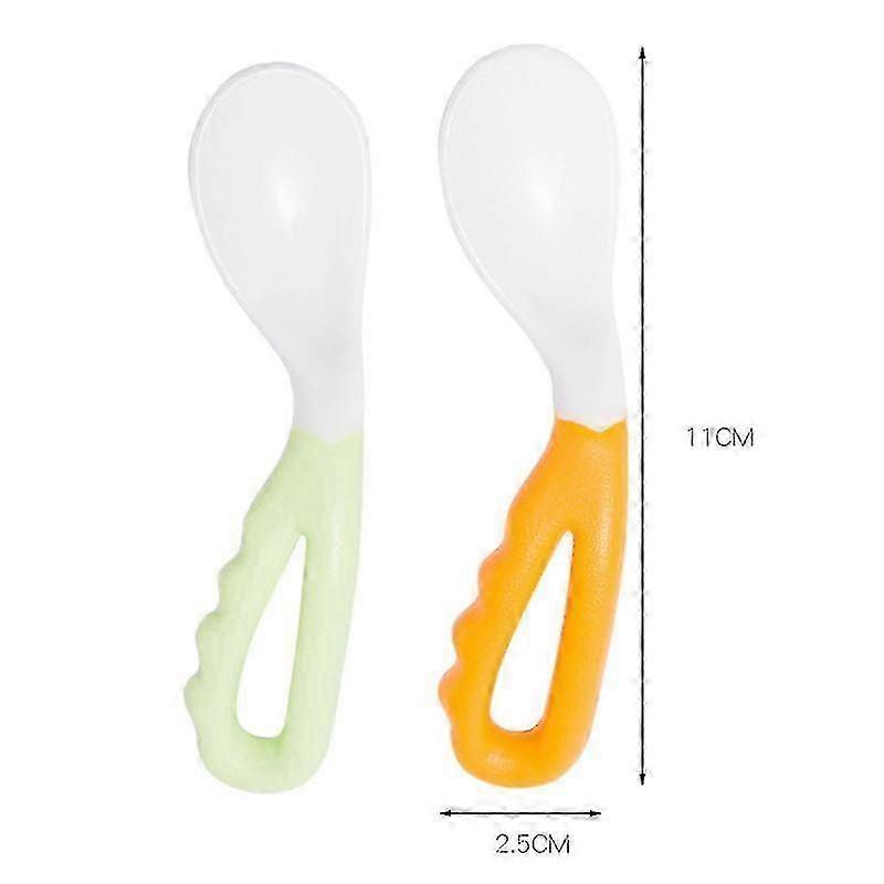 JiaWei Baby Utensils Spoons, 2pcs Bendable Baby Feeding Spoons Silicone Training Spoons Set gJE