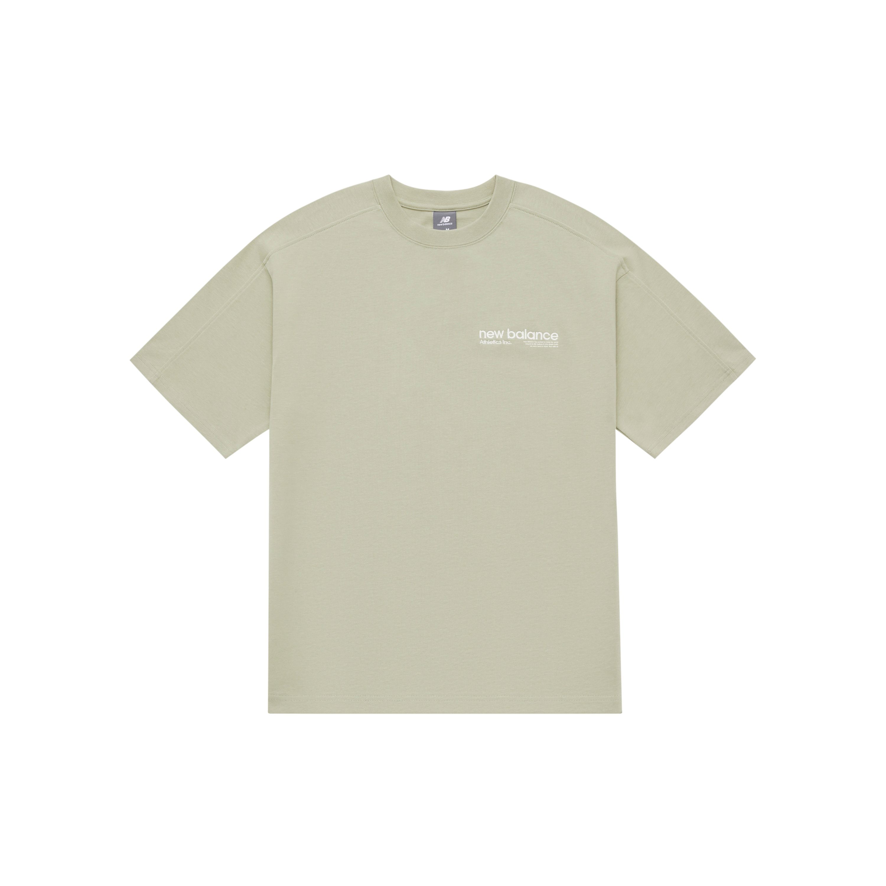

New Balance Printed Letter Logo American Retro Sport Comfort Loose Pullover Crew Neck Short Sleeve T-Shirt Unisex Tops Mint-Green AMT42301-OVN