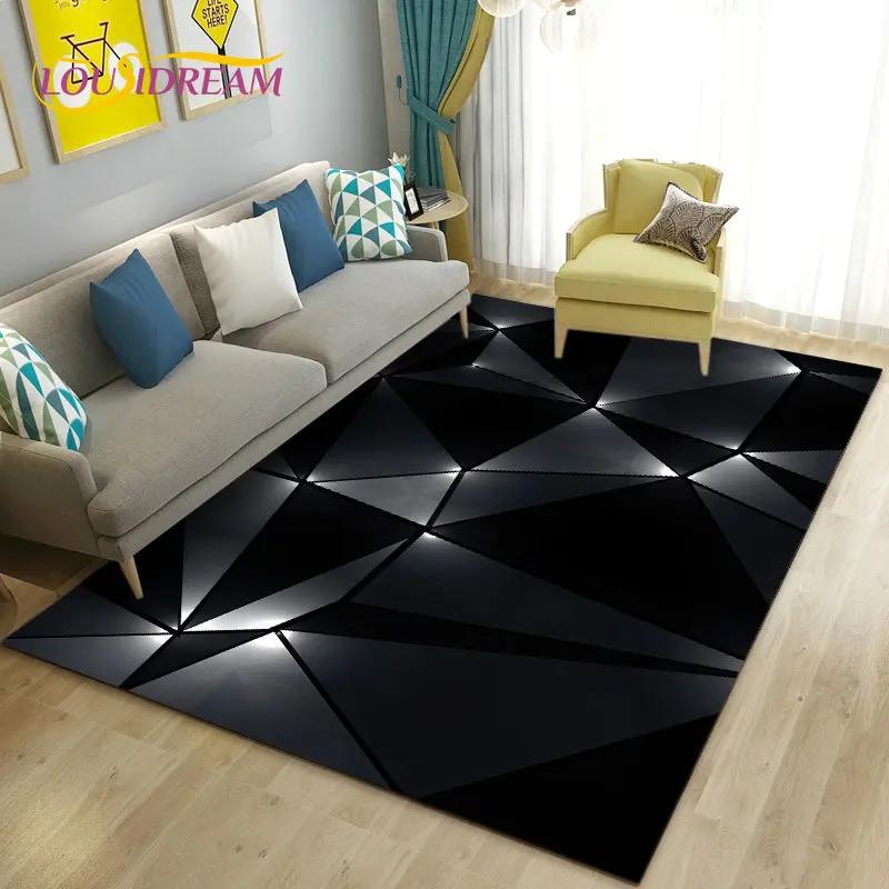 3D Abstract Geometric Optical Area Rug,Carpet Rug for Living Room Bedroom Sofa Doormat Kitchen Decoration,Kid Non-slip Floor Mat