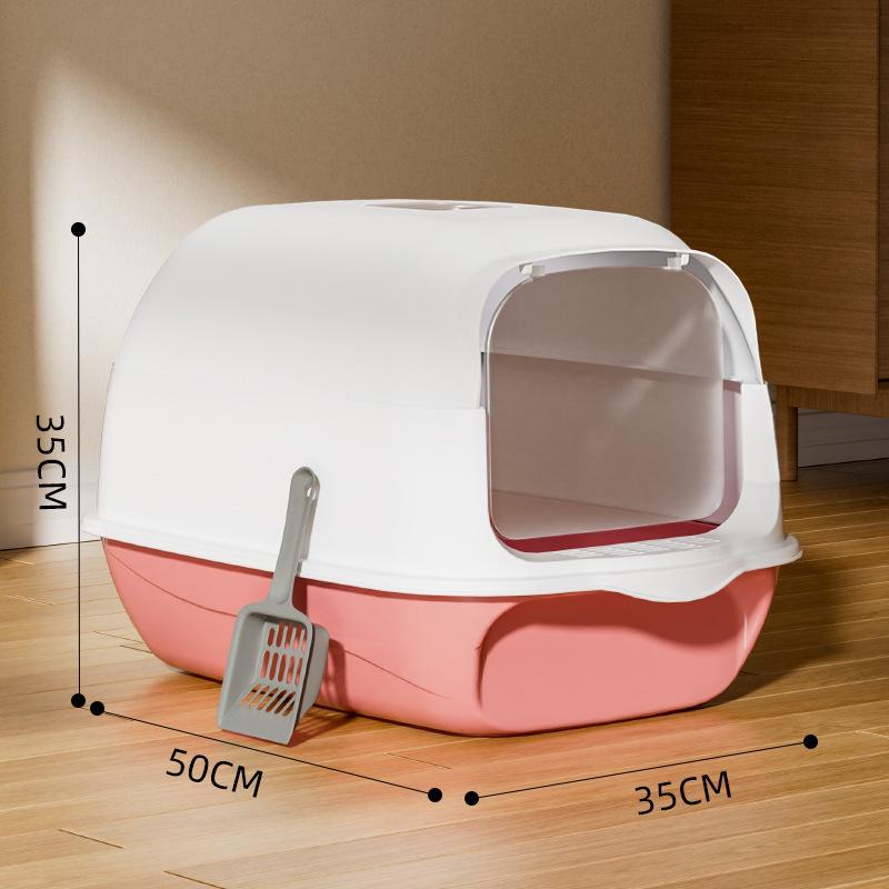 Caja de Arena para Gatos Extra Grande a Prueba de Olores Cerrada con Bandeja Anti-Salpicaduras Removible