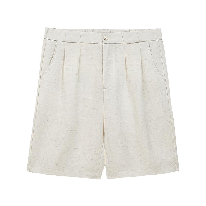 HAUT TON Men s Lyocell Linen Blend Casual Shorts L