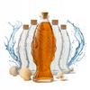 5x Glas Karaffe FISH 500ml Flaschen für Alkohol Wasser Vase Dekoration 0,5l