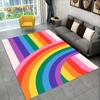 Illusion Regnbue Kromatisk Farge Områdeteppe, Teppe for Hjem Stue Soverom Sofa Dørmatte Dekor, barn Sklisikker Gulvmatte 3D