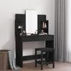 VidaXL Dressing Table with Mirror, Makeup Table with 2 Drawers, Cosmetic Table with 4 Shelves, Storage Furniture 837575