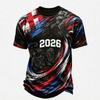 Men's England Supporter Soccer Jersey Short Sleeve Crew Neck Football Fan Tee with Graphic Print and Contrast Sleeves for World Cup Events