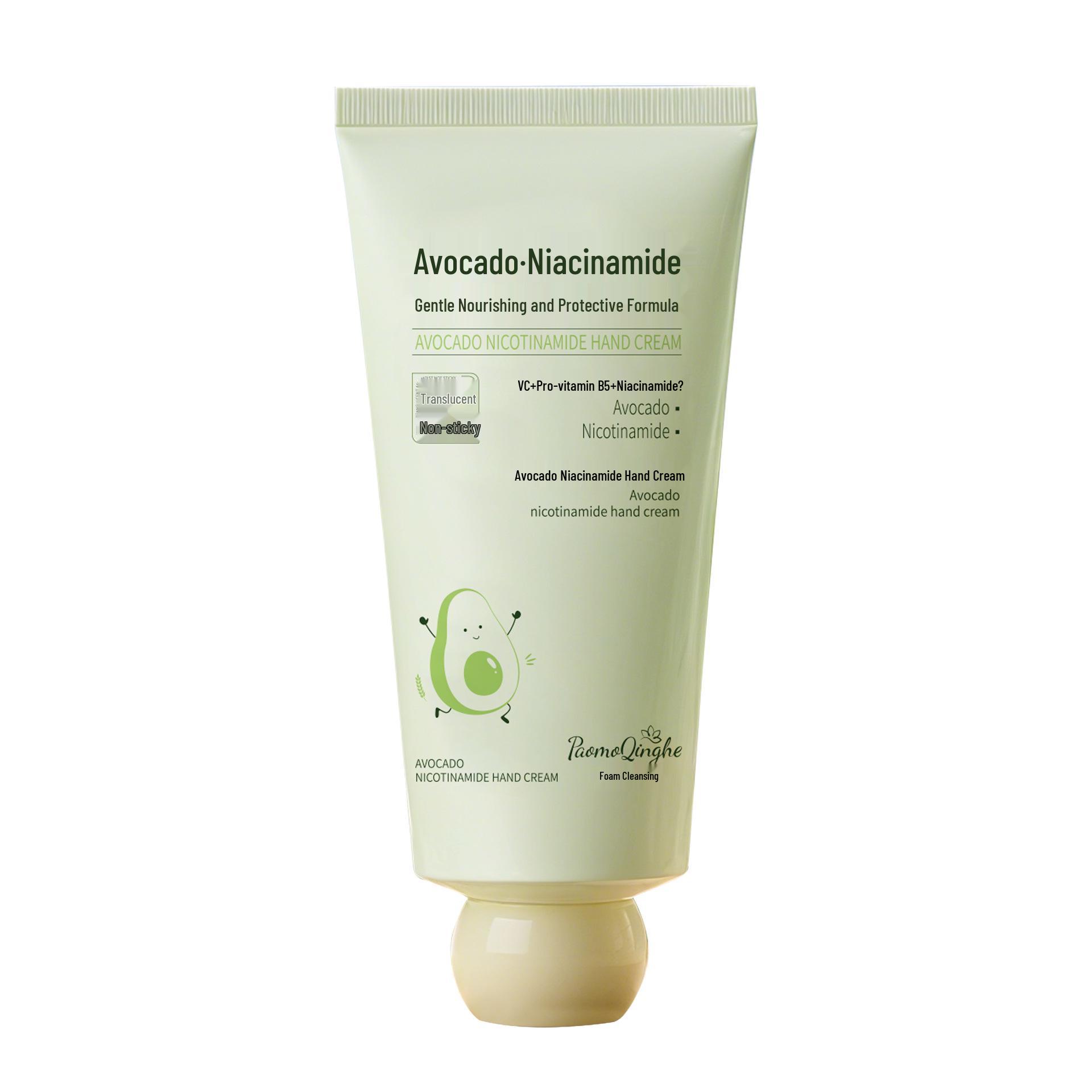 Крем для рук с авокадо и ниацинамидом: Увлажняющий, Гидратирующий, Против трещин, Против сухости, Разглаживает морщины, Портативный.