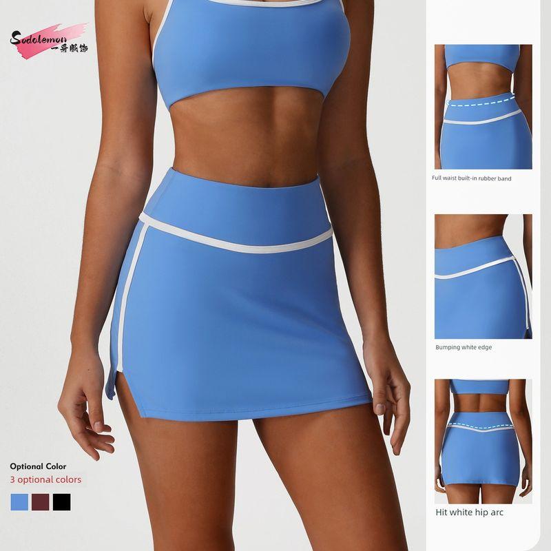 Foreign Trade New Sports Running Yoga Short Dress High Waist Buttock Lifting Fitness Quick-Drying Tennis Skirt Outdoor Sports Leisure Skirts
