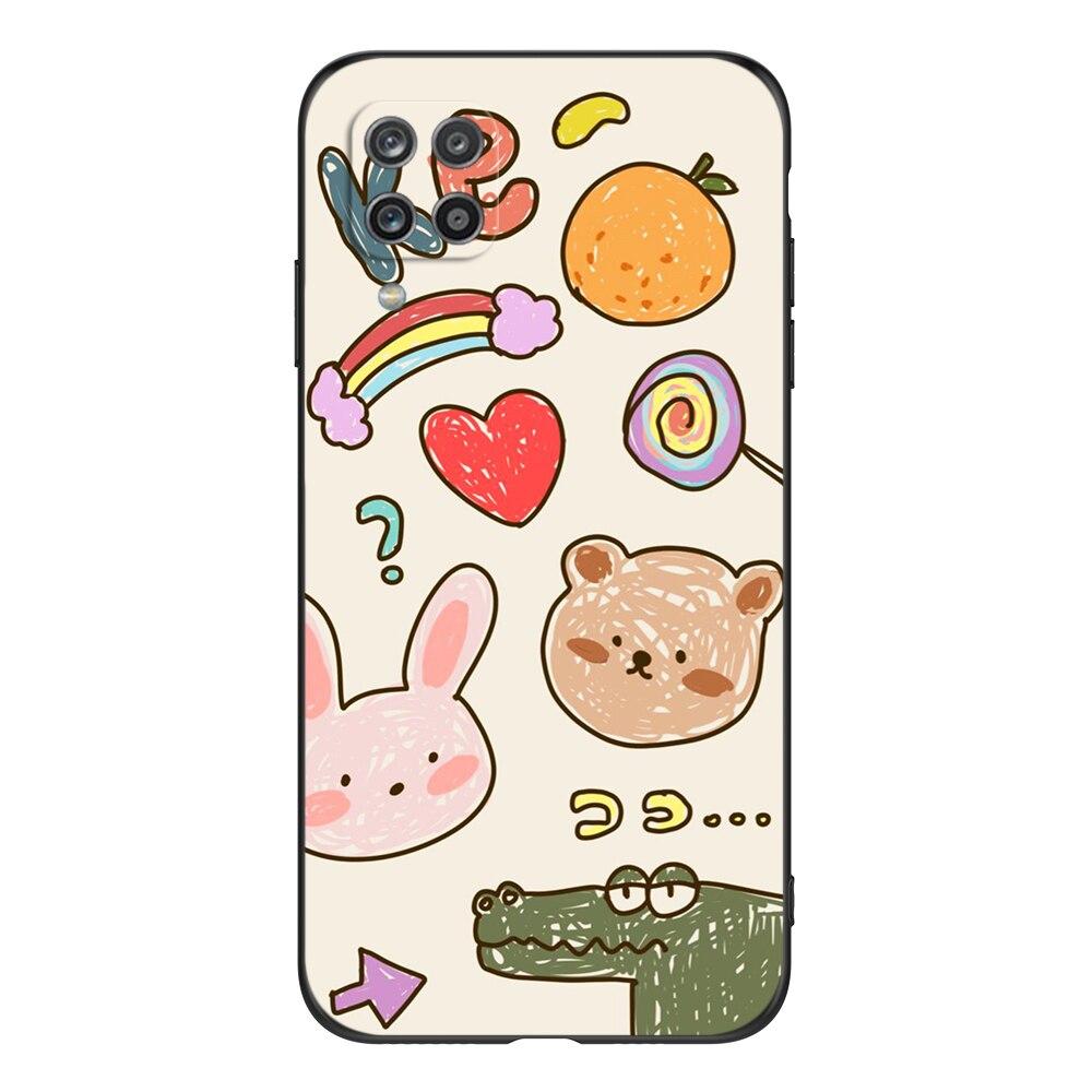 For Samsung A12 M12 Case Phone Cover On Samsung Galaxy SM-A125F M12 M127  Black Tpu Case Cute Funy