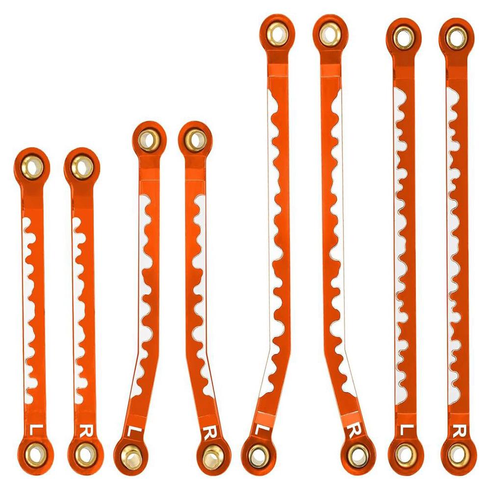 

8 шт. Набір тяг з алюмінієвого сплаву з високим кліренсом Набір ланок шасі рульової тяги для деталей для оновлення гусеничного автомобіля TRX4M 1/18 RC помаранчевий