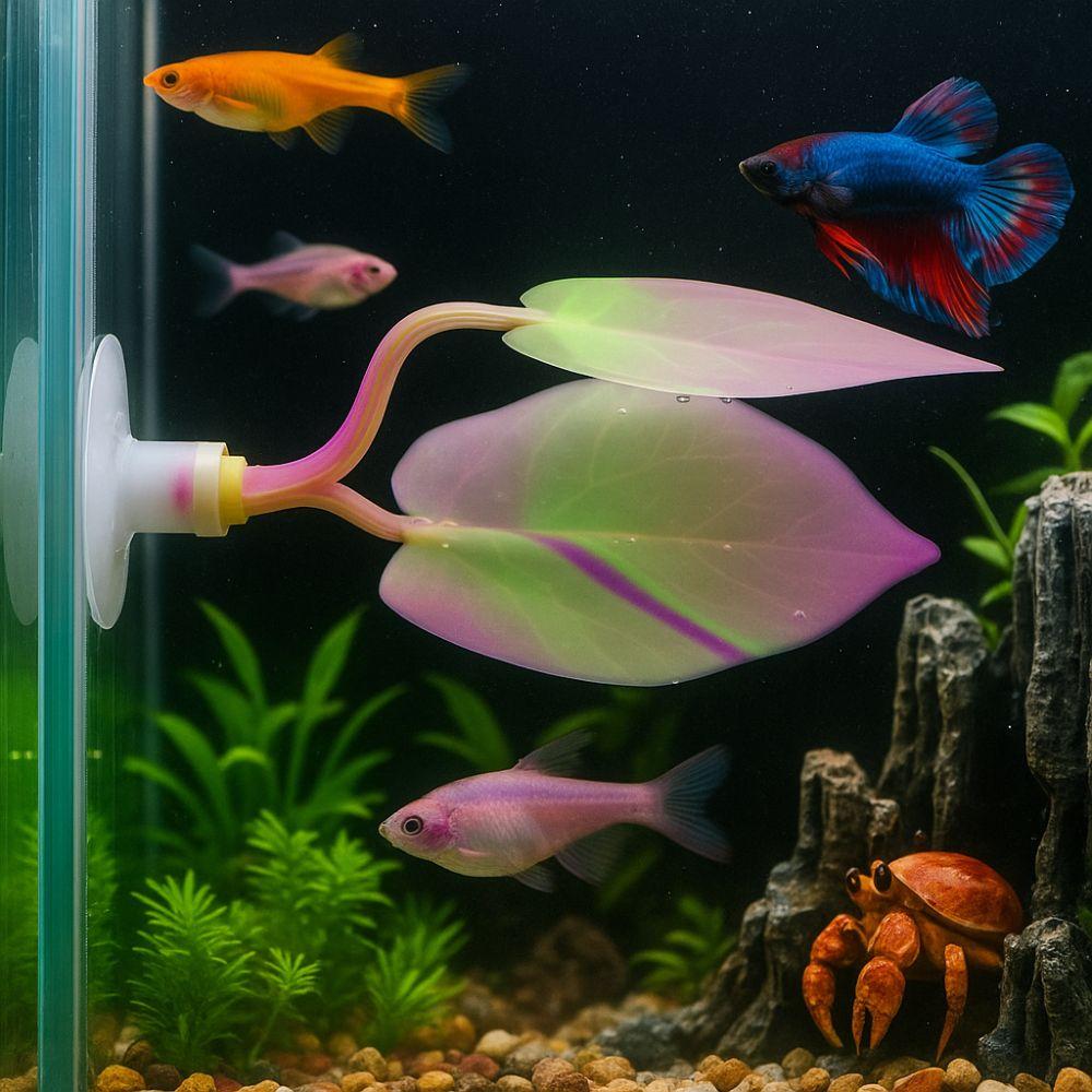 Silikon Schwimmendes Blatt Hängematte Künstliche Fischblatt Hängematte Betta Laichbett Kleine Aquarien