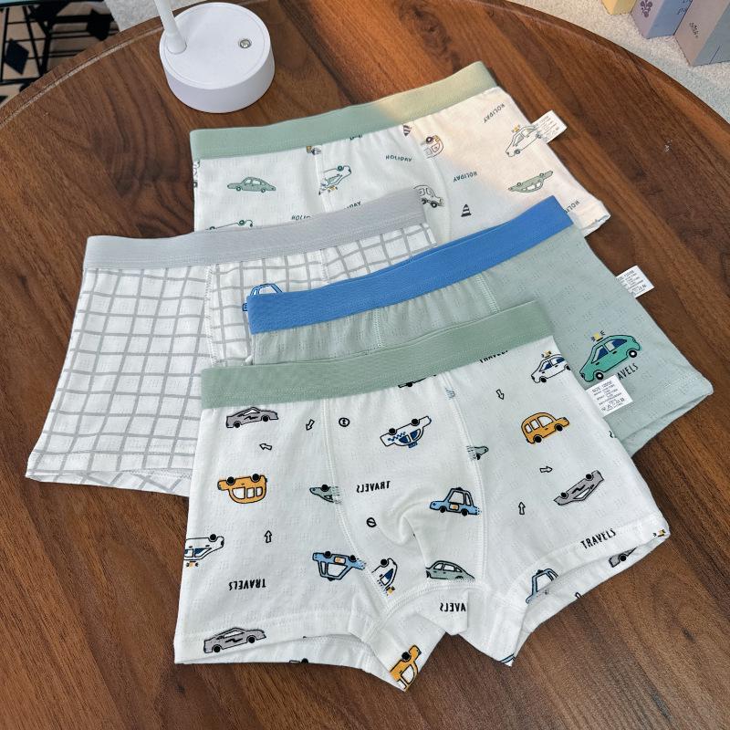 Boys' Cotton Antibacterial Summer Ice Silk Mesh Boxer Briefs