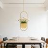 Minimalists Golden Hanging Planter With Adjustable Chain Corrosions Resistant for Home Office Decoration