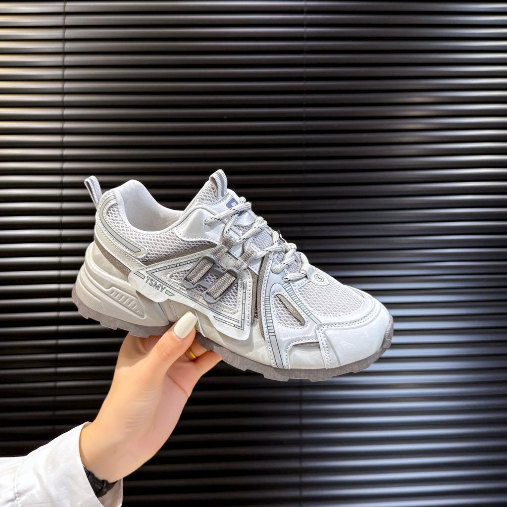 Silver Mesh Sneakers Women's Summer 2025 New Fashion Casual Running Breathable Platform Dad Shoes Ins Tide