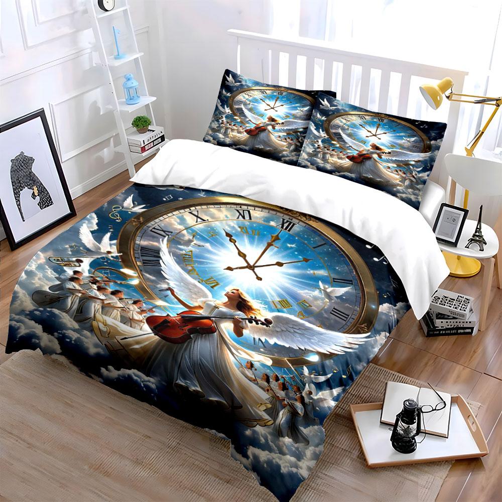 Clock, angel, cello, doves. Bedding sets Duvet cover sets Duvet covers Pillowcases(1*Duvet Cover 2*Pillowcases without duvet insert)