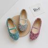2025 Spring Girls' Sequined Leather Princess Shoes: Candy Colors, Korean Style, Soft Sole, Breathable.