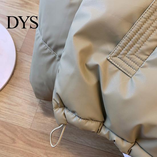 Women Daily Coat Winter Down Thickened Padded Stand Collar Pockets Single-breasted Windproof Zipper Closure Long Sleeves Heat Retention Warm