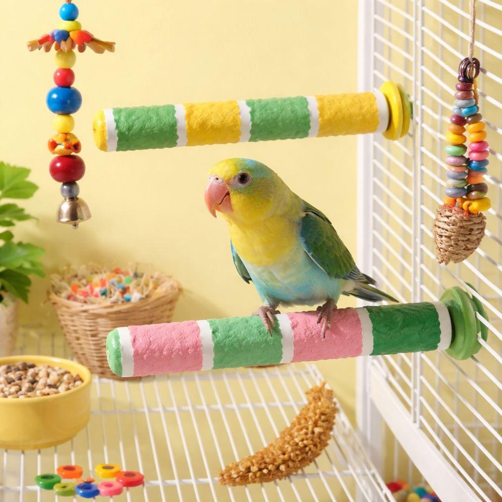 Frosted Parrot Perching Station Rack Non-slip Wear-resistant Parrot Grinding Stand Bite Resistant Stable Parrot Standing Stick