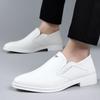 Fashion 2025 Spring Autumn Men's Dress Shoes Fashion Casual Cow Leather British Pointed Toe Black and White New Designer Shoes Male