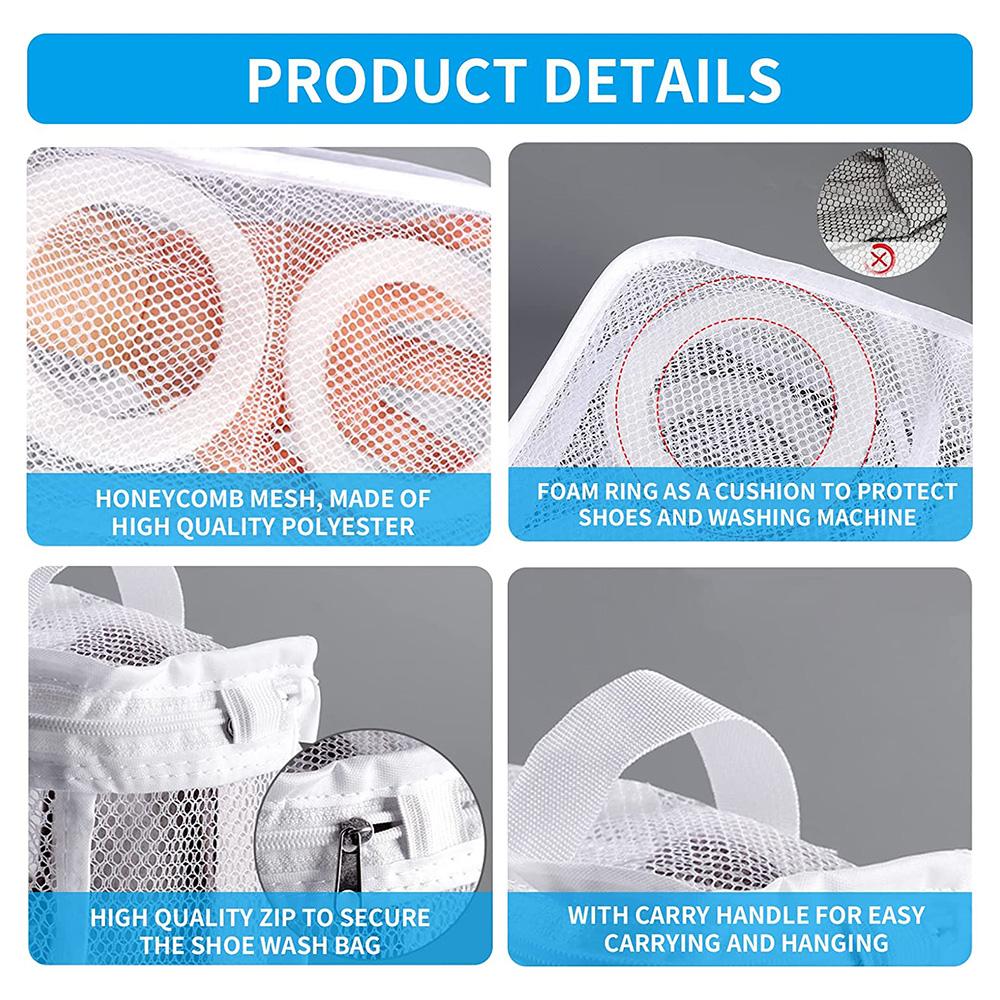 Mesh Washing Machine Shoes Bag Anti-deformation Zipper Laundry Bag Travel Shoes Clothes Storage Bags Shoes Airing Dry Tool