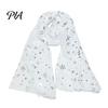 Soft Fabric Winter Gift Glitter Sparkly Foil Snowflake Print Scarf for Women, Christmas Warm Fashionable Neckwear Theme Shawl Wrap, Fall Lightweight