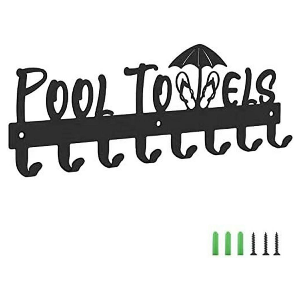 Wandmontierter Handtuchhalter 8 Haken Aufhänger für Badezimmer Pool Dusche Kleidung Schlüsselhalter Aufbewahrungsorganisator