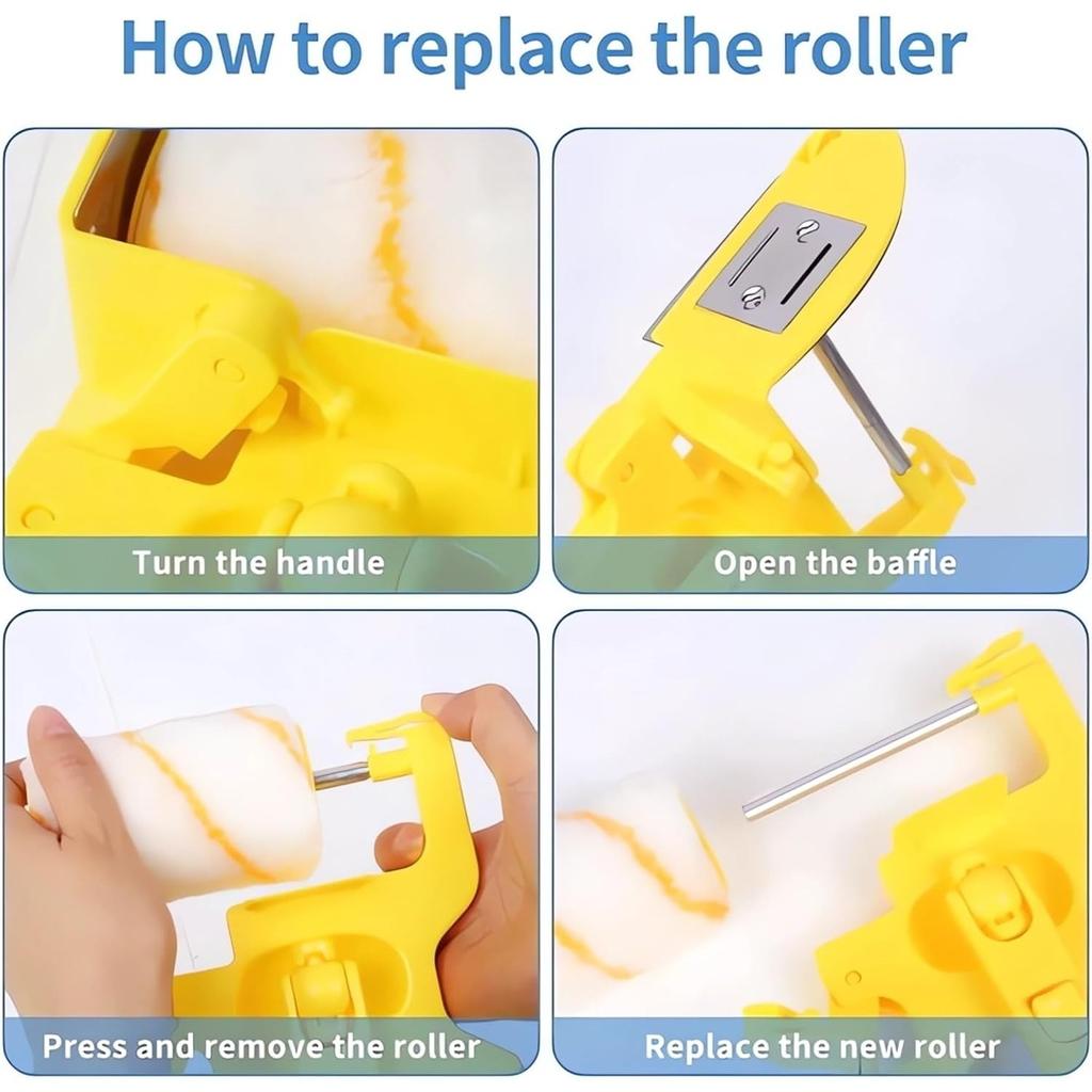 Paint Edger Pro -Painting Trimmer Edger Tools for Walls High Ceilings with Edger Paint Brush Kit, Bucket Edge Paint Roller Splatter Shield