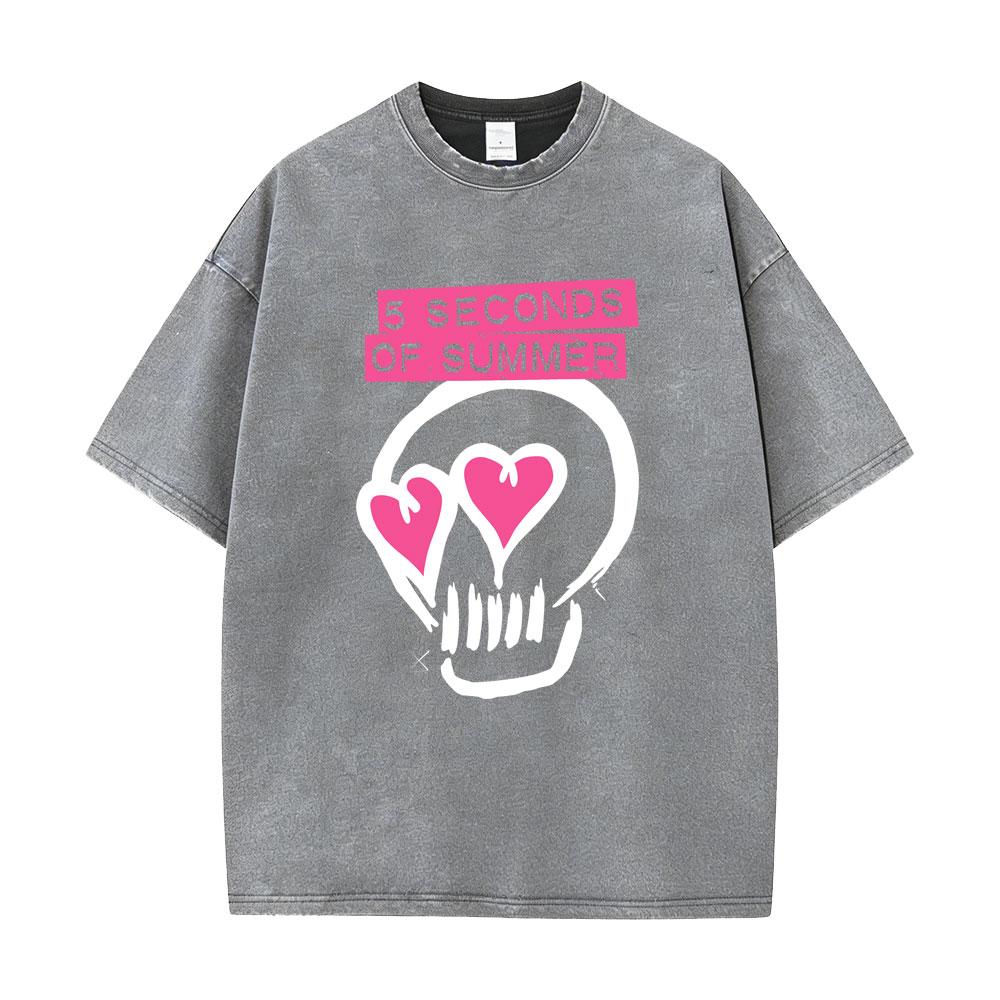 Punk Rock Band 5 Seconds of Summer Washed Vintage Tshirt Everyones A Star Merch 2026 Tshirts Men Women Hip Hop Gothic T Shirt
