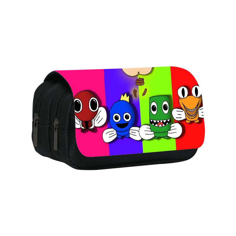 Rainbow Friends Double Layer Pencil Case With Large Capacity For Students And Kids