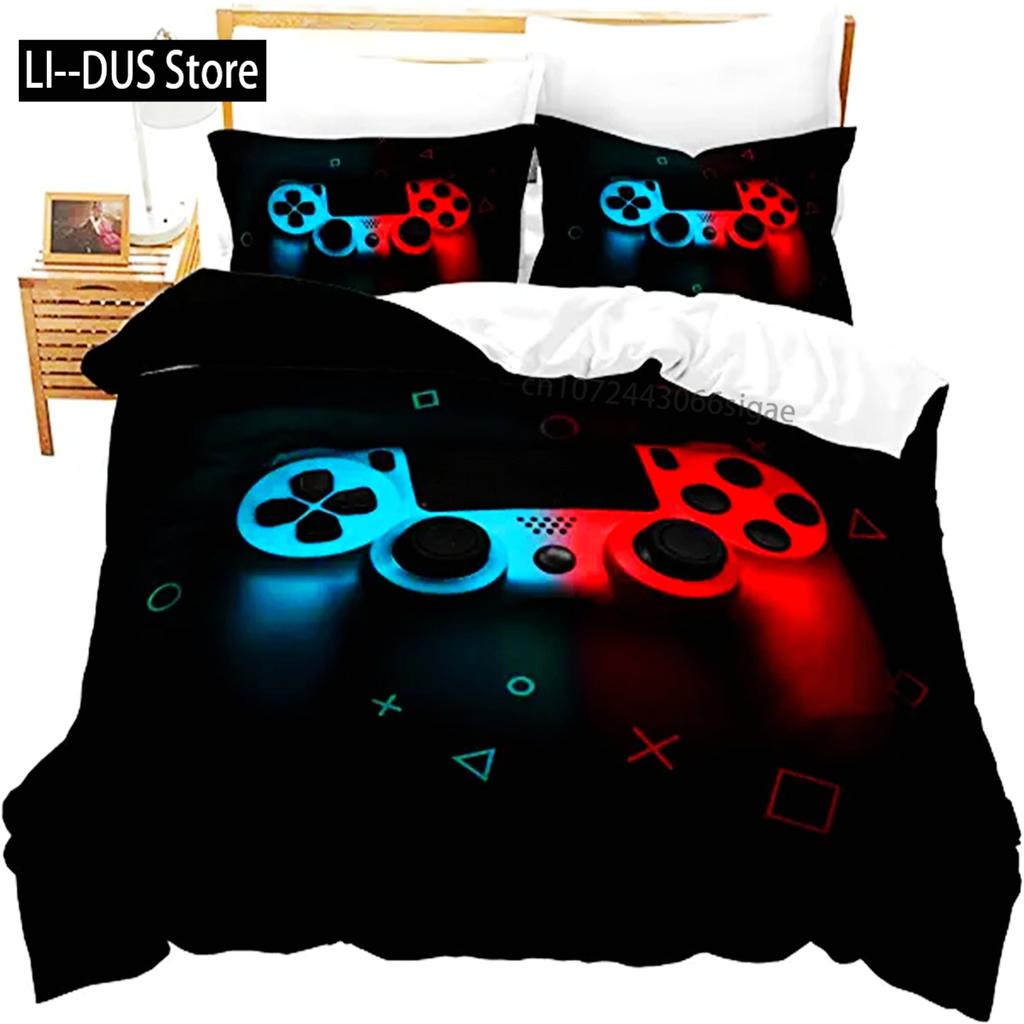 Game Handle Duvet Cover For Boys Video Games Comforter Cover Bed For Teen Boys Bedroom Decoration Gamepad Controller Quilt Cover