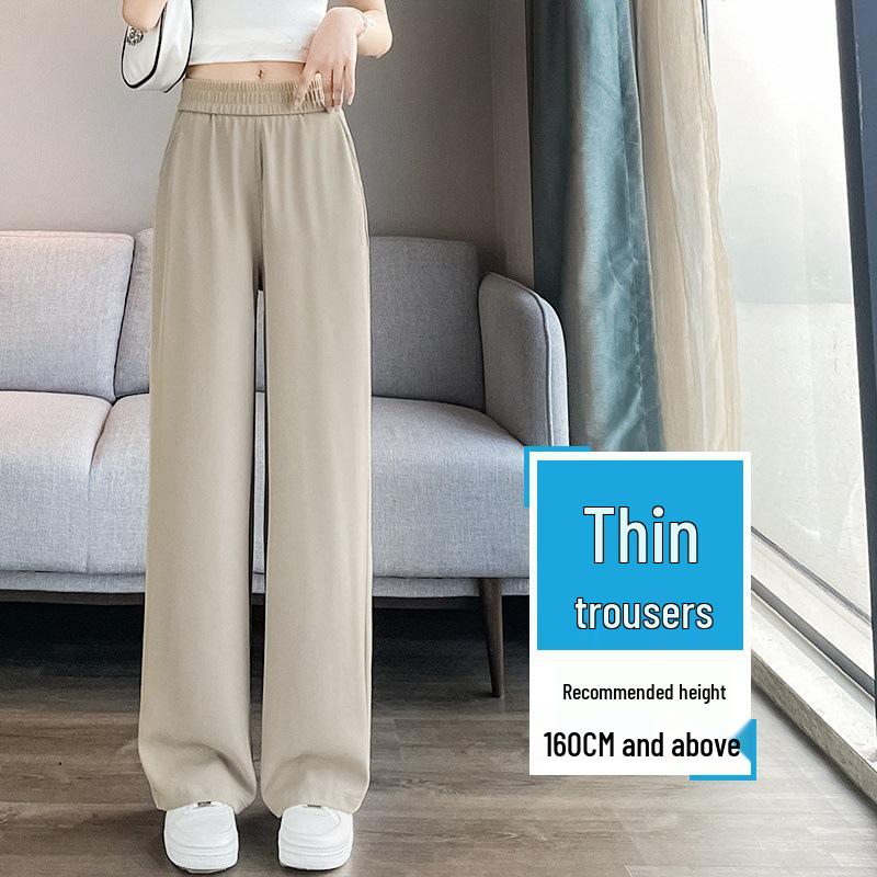 Drapey High-Waisted Slimming White Pants - Summer Versatile Casual Wear for Women