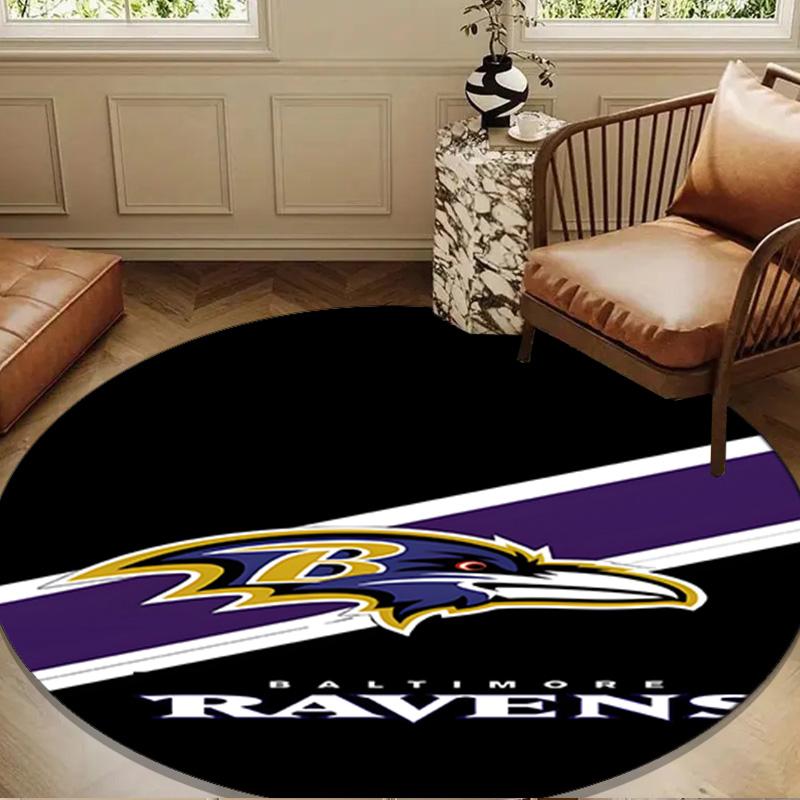 Ravens Team Spirit Round mat, Anti-slip Circle Carpet Chair rug For livingroom,Bedroom, doormat home decor Gift Christmas Gifts