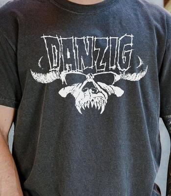 Danzig Crystar Skull T-Shirt 80s Punk On Vintage Black Comfort Colors 1717 Tee