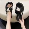 Thick-soled slippers women ins trendy summer outer wear fashion 2025 new inner height increase muffin slope heel Internet celebrity slim sandals