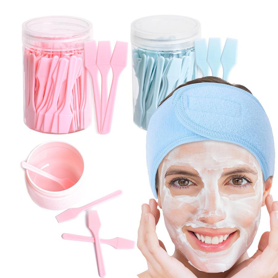 100 Pieces/box Cosmetic Spatulas Scoop Face Cream Mask Mud Mixing Plastic Spoon Beauty DIY Tools Eyes Facial Makeup Applicator