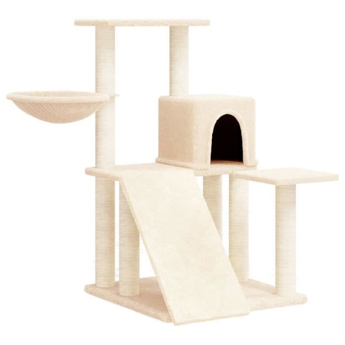 171660 vidaXL Cat Tree with Sisal Scratching Posts Cream 82 Cm