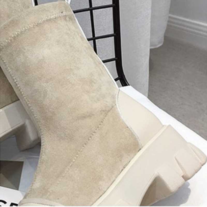 2021 Otoño Invierno Mujeres Estilo Británico Martin Botas Moda Femenina  Plataforma Botines Damas Casual Heightened Mid Boots Calcetín Botas Calcetín  comprar a buen precio — entrega gratuita, reseñas reales con fotos — Joom